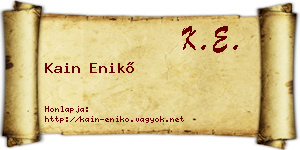 Kain Enikő névjegykártya